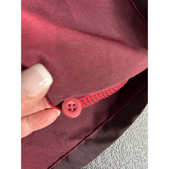 Y2K Seals Men's Red Ombre Abstract Button Front Short Sleeve Shirt L - Picture 5 of 8